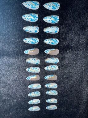 2 for $10 Nail Set in blues and golds no glue